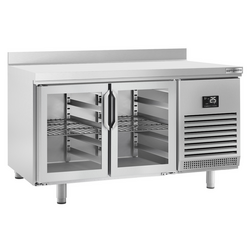 Koelwerkbank Premium PLUS - 1468x600mm - met 2 glazen deuren & achterwand