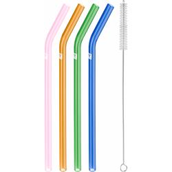 ZWILLING | Sorrento Coloured Glass Straw Set – 4x straws + brush - borosilicate - hot & cold