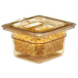 (6 pieces) CAMBRO | H-PAN™ Heat-Resistant  Gastronorm Container - 1/6 - Amber - 100 mm 