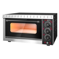Elektrická pizza pec - Mini trouba na pizzu - 590x570 mm - 4× Ø 20 cm - až 350 °C - Manuální - černá