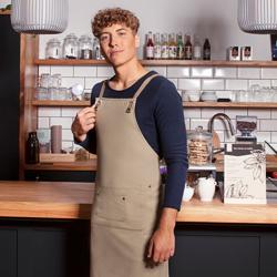 (6 pieces) KARLOWSKY | Adjustable Cross-Back Bib Apron Urban Nature – Pebble Grey - 700×850 mm