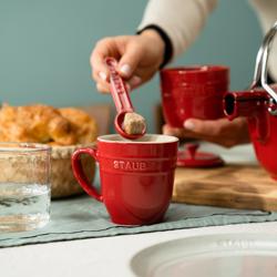 STAUB| Ceramic Sugar Bowl – Cherry Red - Paprika Shape - Spoon Included