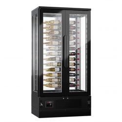 Commercial Panoramic Wine Fridge PREMIUM – Single Zone – up to 104 Bottles – Steel body – 2-door double-glazed
