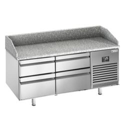 Commercial Pizza Prep Counter - Granite Top PREMIUM PLUS - 1490x700mm - with 0 doors & 4 drawers