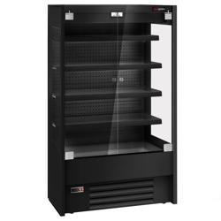 Murale Refrigerato Professionale - 1100mm - +1°/+10°C - con 2 porte a battente senza cornice & 4 ripiani - Nero