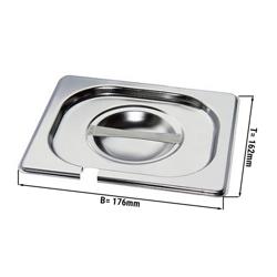 RVS GN-deksel GN 1/6 - met lepeluitsparing - hoogte: 28mm - 162x176mm