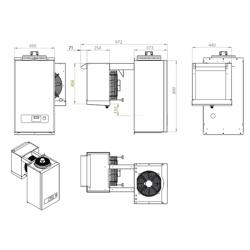Commercial Wall Mounted Monoblock Cold Room Unit - Monoblock - max. for 7.5 m³ - 367W