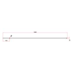 Spiedo per kebab/gyros - 1060x12x12mm - acciaio inox - compatibile con DUK5-SB & DUVK5+5