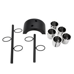 Support pour pots à couverts - 360x200mm - Hauteur: 590mm - acier inoxydable - avec 5 bols - Noir