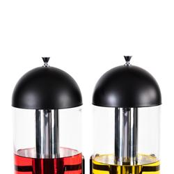 Juice Dispenser - 2x glass containers with tap & ice core - 2x 6 Litres - Black - incl. ice core