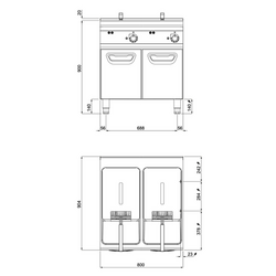 Frigider electric dublu - 22+22 litri - 44 kW