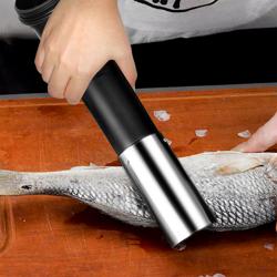 Écailleuse à poisson électrique - 75W - 230V - sur batterie + adaptateur secteur - Inox + Plastique