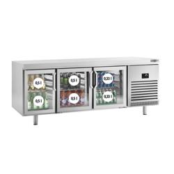 Bagerikylbänk PREMIUM PLUS - EN 600x400 - 610 liter - med 6 hängda glasdörrar, LED-belysning & genomräckning