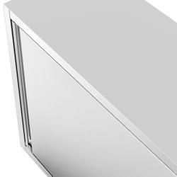 Rozsdamentes acél faliszekrény PREMIUM - 1200x400 mm - tolóajtóval - 800 mm magas