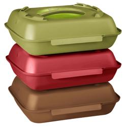 (20 pièces) Boîtes menu – 600 ml – non compartimentées – Vert olive / Vert clair