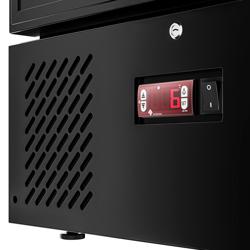 Réfrigérateur à boissons - 600mm - 292 L - intérieur inox - 1 porte vitrée - thermostat numérique - Noir - +2 à +8 °C