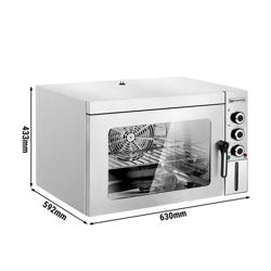 Heteluchtoven KOMPAKT - met stoomfunctie - 30 liter - RVS - incl. 1 rooster & 1 bakplaat 353x327mm