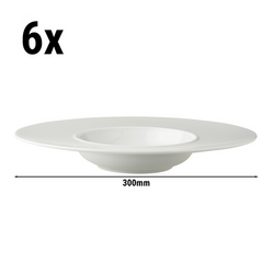 (6 pieces) WHITE DELIGHT - Pasta plate - Ø 300mm - White