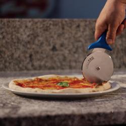 Rotella tagliapizza professionale - Ø100mm - lama liscia - Acciaio inox (AISI 420) - Manico Blu