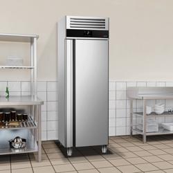 Armoire réfrigérée positive en Inox AISI 304 PREMIUM - 400 L - avec 1 porte & 3 grilles & 3 paires de glissières