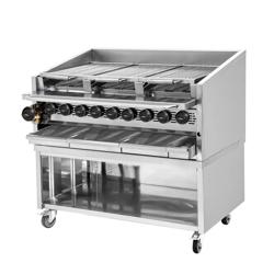 شواية غاز - 25 kW - American Style - سطح شواء قابل للإمالة - موديل قائم - ستانلس ستيل - تجارية