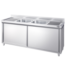 Spoelbakkast PREMIUM - 2000x700mm - met 2 spoelbakken in het midden