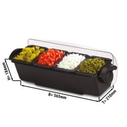 Garnituurstation - GN 1/6 - 4 bakjes - 6,6l - met deksel