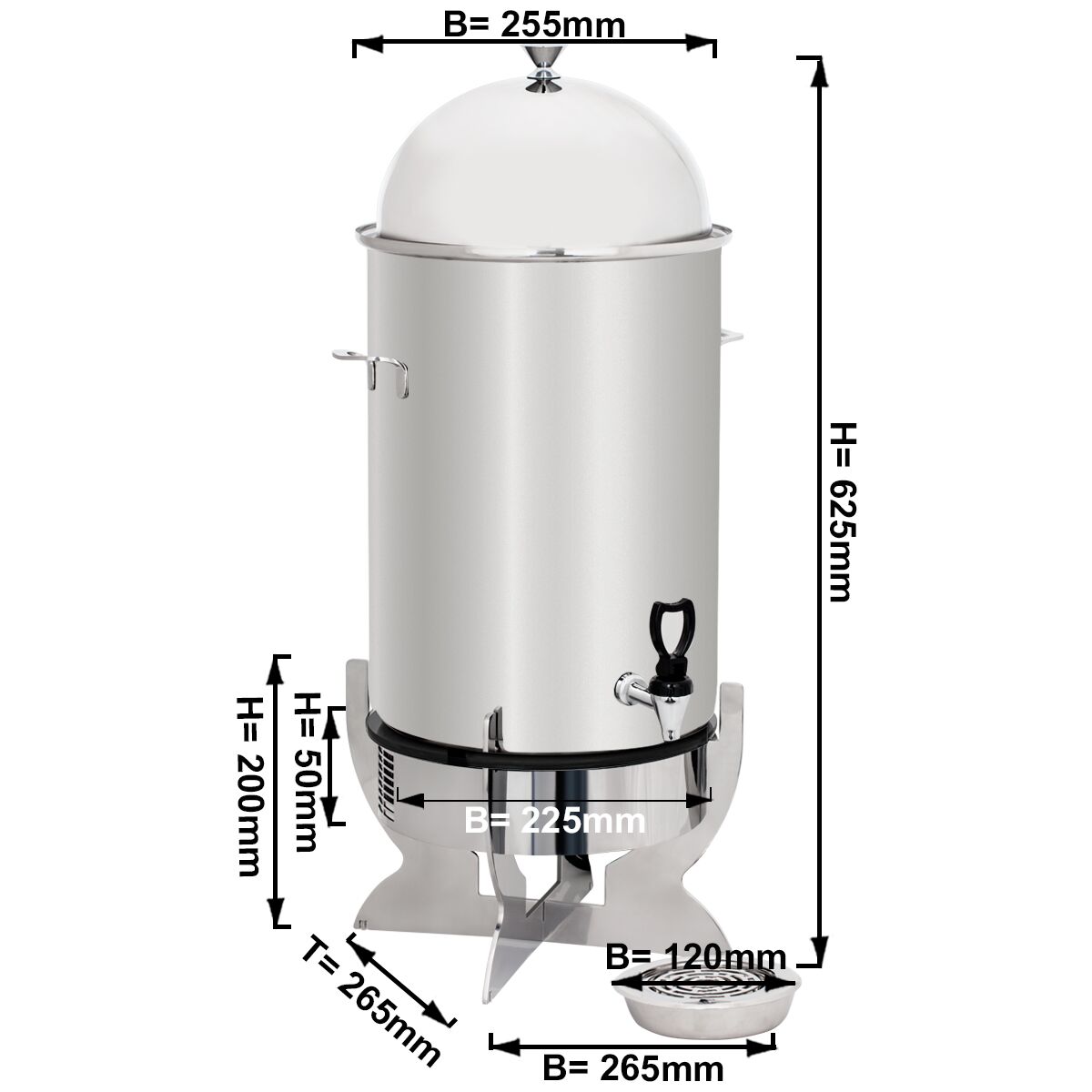 Distributeur de boissons chaudes - 5 litres - avec induction - Chromé
