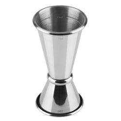 (6 pcs) Jigger double - acier inoxydable - 2cl/4cl (20/40 ml) - avec repère(s) 1cl & 3cl