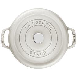 STAUB | Cocotte Round Enamelled Cast Iron Casserole Dish – Ø 200 mm – White Truffle