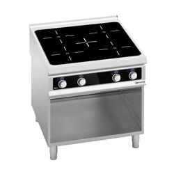 Cucina a induzione professionale - PAOLO 900 - 800x900x920mm - 20,0 kW - 4 zone a induzione - su vano aperto - Bflex Digital