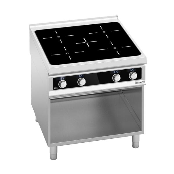 Cucina a induzione professionale - PAOLO 900 - 800x900x920mm - 20,0 kW - 4 zone a induzione - su vano aperto - Bflex Digital