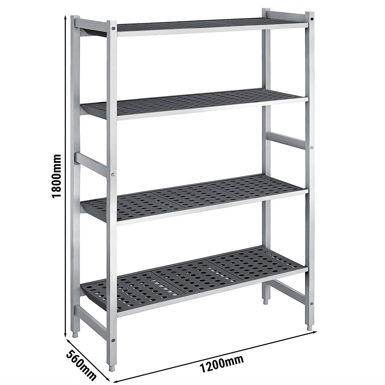 Étagère de base en aluminium - 1200 x 1800 mm - Capacité de charge : 900 kg