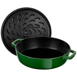 STAUB | BRAISERS - Sauteerpan met Chistera Drop Structure - 240mm - Gietijzer - Basilicumgroen