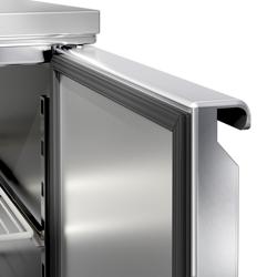 Stół przygotowawczy Mini ECO - 900 mm - dla 5x GN 1/6 - 1 drzwi i 2 szuflady