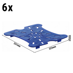 (6 pieces) CAMBRO | Drainer plate FreshPro - for 11.4 litres, 17.2 litres & 20.8 litres - blue