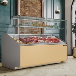 Kühltheke - 1300mm - Frontblende Beige