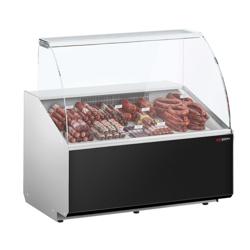 Vitrine refrigerada para bolos/pastelaria - 944x979x1323mm - painel frontal preto (RAL9017) - com prateleira - porta traseira (1 unid) com fechadura - vidro panorâmico