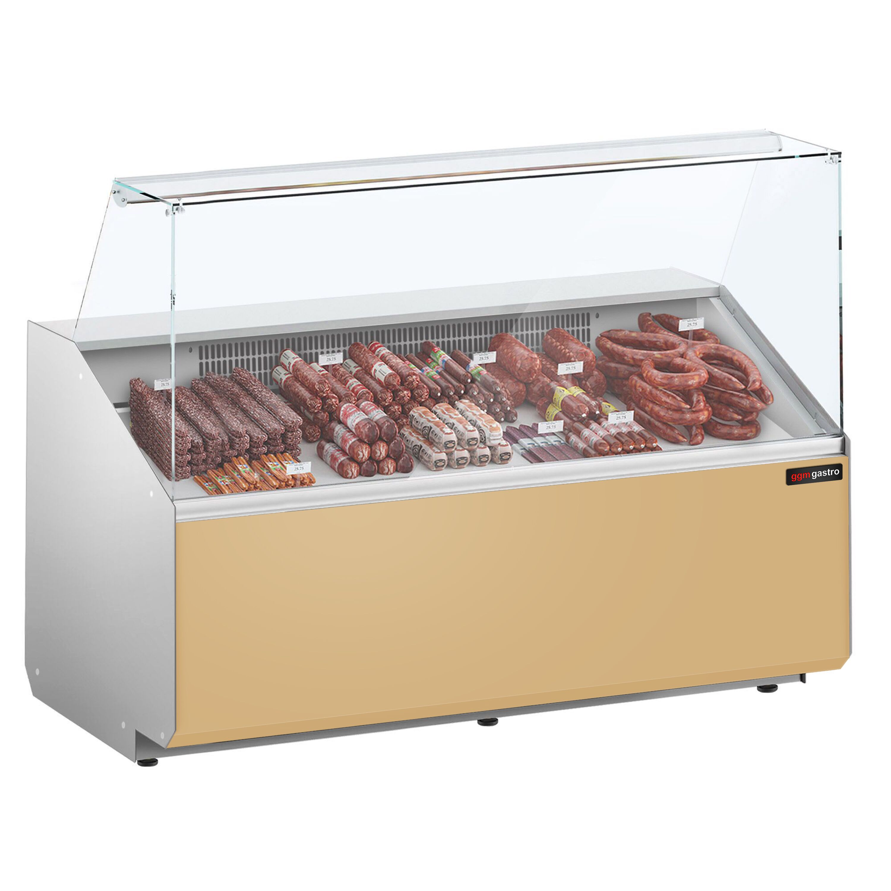 Comptoir vitrine réfrigérée - 1568x979mm - +2/+6°C - 324L - Façade beige RAL1015