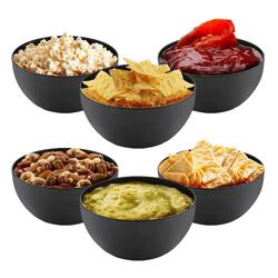 (6 pcs) Bol à salade - Acier inoxydable revêtu - carré - 85x85mm - Profondeur : 40mm - Noir