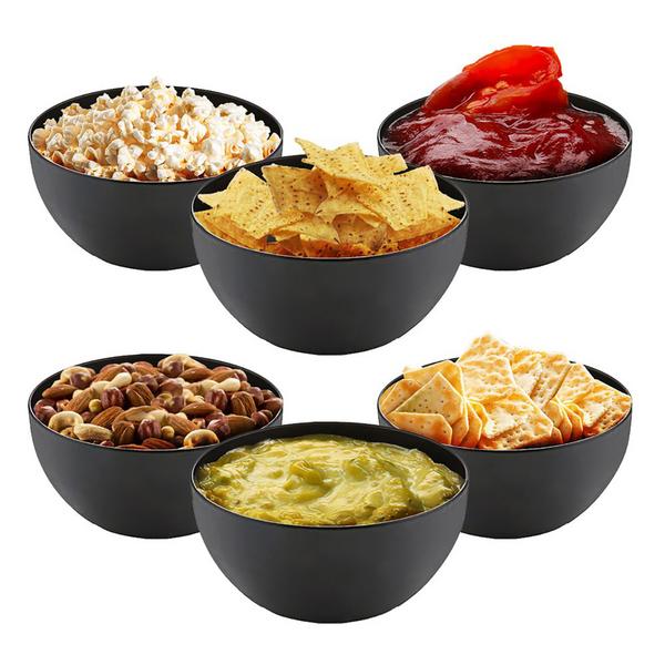 (6 pcs) Bol à salade - Acier inoxydable revêtu - carré - 85x85mm - Profondeur : 40mm - Noir