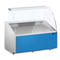 Koeltoonbank - 944x979mm - 200 liter - front hellblauw - rechte ruit