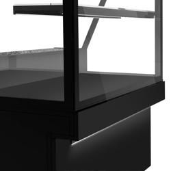 Patisserie Counter TORONTO - 1500x800mm - black front - 1 glass shelf - LED lighting - granite worktop