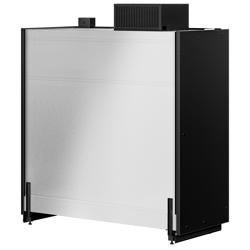 Commercial supermarket wall-mounted refrigerated display shelving - 1875 mm - with double-glazed frameless doors and 5 shelves