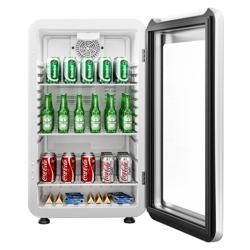 ثلاجة مشروبات صغيرة - 495 mm - 113 L - مع باب زجاجي - أبيض - زجاج مزدوج