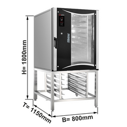 Forno eléctrico de ar quente - Digital - 10x EN 600 x 400 cm - incl. estrutura de base e porta-placas