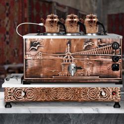 Samovar em cobre a gás e elétrico - 870mm - 33L - 2,5kW - Design Istambul