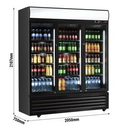 Frigo per bibite - 1500 litri - con 3 porte in vetro e display pubblicitario