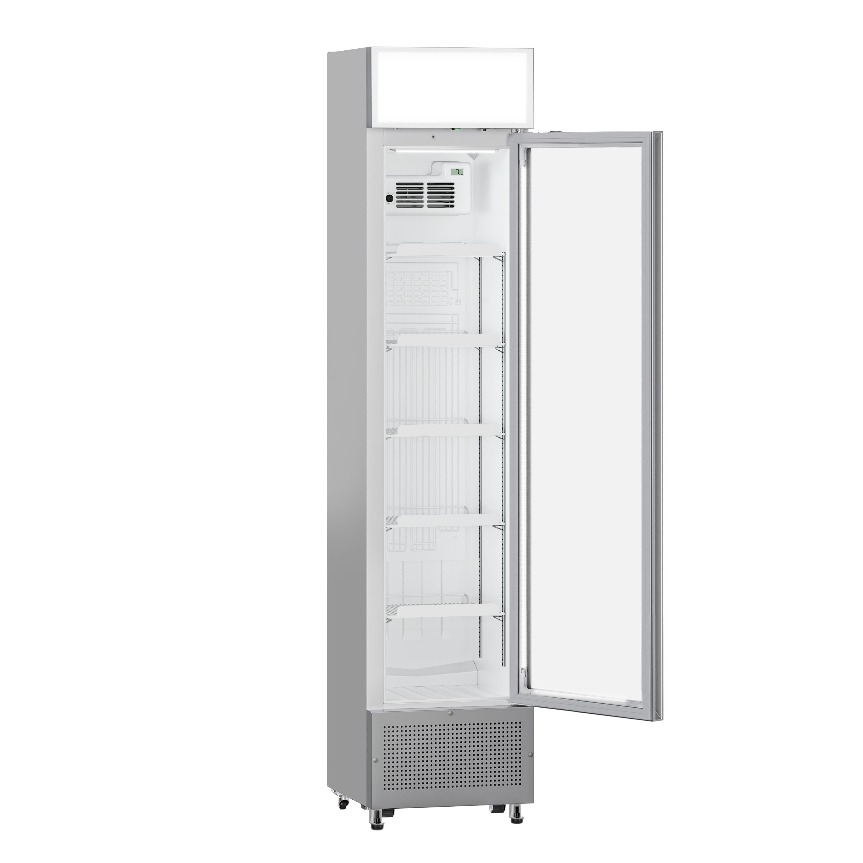 Vitrine réfrigérée à boissons - 145 litres - design sans cadre - avec 1 porte vitrée et écran publicitaire
