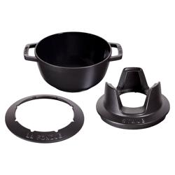 STAUB | Cast Iron Fondue Set – Ø 20 cm - Black - 6 Forks, Burner, Board